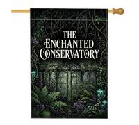 Enchanted Conservatory Botanical Garden Citazione Gothic House Flag 71 x