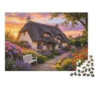 Enchanted Cottage Puzzles 1000 pezzi Materiale riciclabile Floral Garden Senior Puzzles Gioco educativo Antistress Gioco genitore-figlio Props 52x38cm/1000pcs