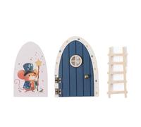 Enchanted Fairy Door For Classroom - Natural Wood Tiny, Imagination Station Wall Decor, DIY School Accessory, Flush Mount Miniature Gate, Durable Playroom Art Feature | For Kids