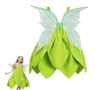 Enchanted Fairy Outfit - Vestito per Halloween con e anelli floreali | Costume da principessa da ragazza per balli scolastici, feste di compleanno, eventi di vacanza, giochi di ruolo, divertimento