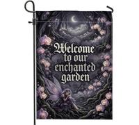 Enchanted Fairy Welcome Quote Fanciful Garden Flag 30,5 x 45,7 cm