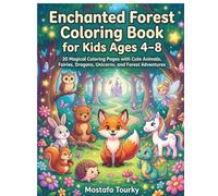 Enchanted Forest Coloring Book for Kids Ages 4-8: 20 Magical Coloring Pages with Cute Animals, Fairies, Dragons, Unicorns, and Forest Adventures