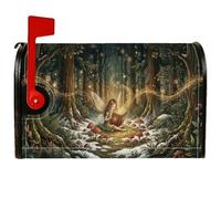 Enchanted Forest Fairy Reading Theme Magnetic mailbox Covers 45,7 x 53,3 cm | Funghi, involucri per cassette postali, scena boschiva, libro magico, amanti della natura, arte fantasiosa
