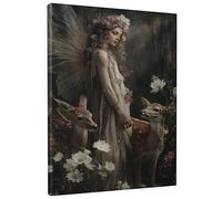 Enchanted Forest Fairy Wall Art, stampe su tela con natura eterea, stile bohémien, decorazione per la casa per soggiorno, camera da letto, arte magica, 30,5 x 40,6 cm