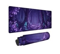 Enchanted Forest Fantasy Theme grande tappetino per mouse 40,6 x 91,6 cm | Boschi incantati, tappetino per mouse esteso, paesaggio mistico, arte della natura fantasy, tema viola scuro
