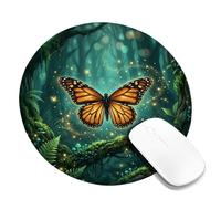 Enchanted Forest - Tappetino per mouse, motivo: Monarca e Farfalla | Farfalla monarca, Foresta mistica, Lucciole, Luce incandescente, Ispirato alla natura, Paesaggio fantasy