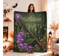 Enchanted Forest Witch Staff Halloween fungo coperta 101 x 127 cm