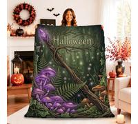 Enchanted Forest Witch Staff Halloween fungo coperta 127 x 152 cm