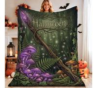 Enchanted Forest Witch Staff Halloween fungo coperta 152 x 203 cm