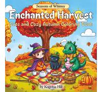 Enchanted Harvest: Cute and Cozy Autumn Coloring Book for Adults and Teens Featuring Witches, Fairies, Dragons, and Magical Woodland Friends