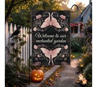 Enchanted Moth Botanical Quote Autumn Garden Flag 30,5 x 45,7 cm