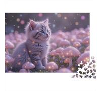 Enchanted Mushroom Garden Kitten Puzzle Impossible 1000 Pezzi Decorazione Per La Casa. Giochi Rilassamento E Intelligence Per Adulti E Ragazzi Da 14 Anni 52x38cm/1000pcs
