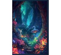 Enchanted Mythical Forest, Writing Journal for Girls, Floral Garden, Fantasy Diary (6inx9in) 80 Lined Pages - Hardcover