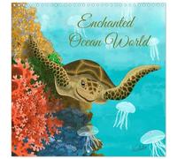 Enchanted Ocean World (Wall Calendar 2026 12 × 12 Inch) CALVENDO 12 Month Wall Calendar: Hand drawn illustrations full of life, color, and imagination from the depths of the sea