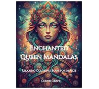 Enchanted Queen Mandalas: Relaxing Coloring Book for Adults