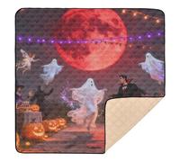 Enchanted - Tappetino da gioco per bambini con luna rossa, grande, robusto, per interni ed esterni, un pezzo, per bambini, bambini, 127 x 127 cm