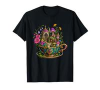Enchanted Teacup Fairy House Funghi Giardino Maglietta