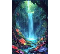 Enchanted Waterfall Forest, Writing Journal for Girls, Floral Garden, Fantasy Diary (6inx9in) 80 Lined Pages - Softcover