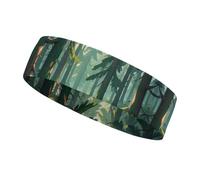 Enchanted Wilderness Fantasy on Dark Green Fascia per allenamento per uomini e donne fascia traspirante per tennis, basket, corsa, palestra sport all'aria aperta