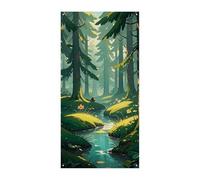 Enchanted Wilderness Fantasy on Dark Green Summer Door Cover Large Hanging Banner Welcome Door Cover Sfondo Banner per porta d'ingresso Party Spring Indoor Outdoor Decor