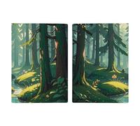 Enchanted Wilderness Fantasy on Dark Green Travel Passaporto Holder con slot per carte di credito e carta d'imbarco, porta passaporti, carte di credito, carte d'imbarco