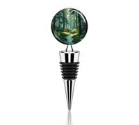 Enchanted Wilderness Fantasy on Dark Green Wine Bottle Stopper riutilizzabile tappo di tenuta del vino, sigillante decorativo per bottiglie mantiene il vino fresco, è un accessorio ideale regalo