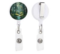 Enchanted Wilderness Fantasy su bobina porta badge retrattile con clip per ID e portachiavi, porta badge identificativo, clip per badge, per impiegati, dottori, infermieri
