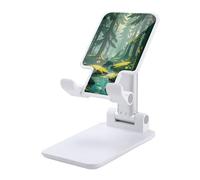 Enchanted Wilderness Fantasy su supporto per telefono cellulare verde scuro Supporto pieghevole per scrivania Supporto portatile per cellulare da tavolo Supporto per telefono completamente regolabile