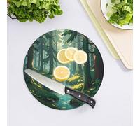 Enchanted Wilderness Fantasy su tagliere in vetro temperato verde scuro per cucina grande resistente al calore infrangibile tagliere da cucina 20,3 x 20,3 cm