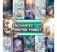 ENCHANTED WINTER FOREST SCRAPBOOK PAPER: This is a double sided craft paper, used in DIY junk journals, EPHEMERA, ORIGAMI, DECOUPAGE, MIXED MEDIA ART