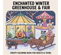 Enchanted Winter Greenhouse & Fair: Coloring Book for Adults & Teens Featuring Cozy Monsters & Ghosts in Magical Winter Scenes for Relaxation