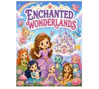ENCHANTED WONDERLANDS: A Magical Fantasy Coloring Book for Girls Ages 4-8 Featuring Fairies, Unicorns, Mermaids & Cute Dragons
