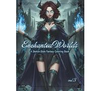 Enchanted Worlds: vol.3 - A Sketch-Style Fantasy Coloring Book