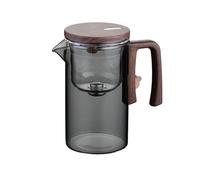 Enchanti Tea Pot, Enchantipot Magic Tea Po, Water Separation Glass Teapot with Wood Handle, Press Control Magic Tea Pot, Enchantipot Magic Pot
