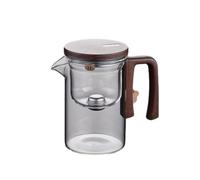 Enchanti Tea Pot, Enchantipot Magic Tea Po, Water Separation Glass Teapot with Wood Handle, Press Control Magic Tea Pot, Enchantipot Magic Pot