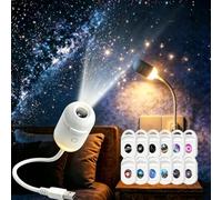Enchantibook Projector Light, Enchantibook Galaxy Projector, 2 in 1 Starry Sky Night Light Projector for Car Bedroom, 360 Rotating Plug and Play Kids for Adults Gaming Room Home Theater (12pcs)