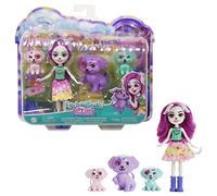 Enchantimals Amiche in Città - Famiglia di Dessa, set include una bambola con gonna rimovibile e accessori e 3 personaggi animali, giocattolo per bambini, 4+ anni, HKN14