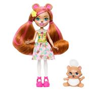 Enchantimals - Biloxi Bear, set con bambola e amica cucciola Trail, gonna, scarpe e accessori rimovibili, look a tema animali, giocattolo per bambini, 4+ anni, HTP81
