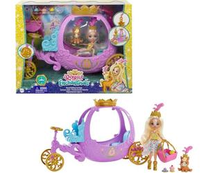 Enchantimals - Carrozza Reale con Bambola Peola il Pony, Amico Cucciolo Petite e 7 Accessori, Giocattolo per Bambini 4+ Anni, GYJ16, multicolore