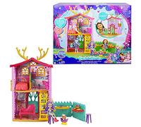 Enchantimals - Playset Casetta dei Cerbiatti - 53 cm - con Bambola Danessa e Animale, 4 aree - HFC41