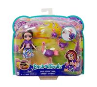 Enchantimals - PlaySet Famiglia degli Struzzi, con Bambola Ofelia lo Struzzo e 3 Amici Cuccioli, multicolore, Giocattolo per Bambini 4+ Anni, GTM32
