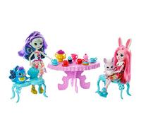 Enchantimals Playset Festa del tè con 2 Bambole e Tavolo per 4, Giocattolo per Bambini 4+ Anni, GLD41