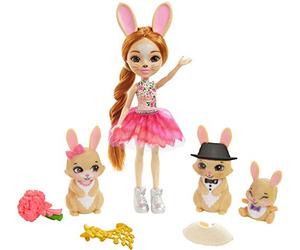 Enchantimals Royals -Bambola Brystal il Coniglio, 3 Coniglietti e 4 Accessori, Giocattolo per Bambini 4+ Anni, GYJ08, viola
