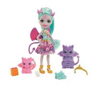 Enchantimals Royals- Bambola Deanna il Drago con Corona Dorata e Vestiti, 3 Draghetti e 4 Accessori, Giocattolo per Bambini 4+Anni, GYJ09