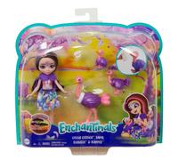 Enchantimals - PlaySet Famiglia degli Struzzi, con Bambola Ofelia Lo Struzzo e 3 Amici Cuccioli, Multicolore, Giocattolo per Bambini 4+ Anni, GTM32