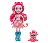 Enchantimals Sunshine Beach - Texie la Tigre e Sabre, bambola alla moda con lunghi capelli, costume e gonna e super amica cucciola da abbinare, giocattolo per bambini, 4+ anni, HXB97