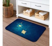 Enchanting Night Sky Tappetino da bagno ad asciugatura rapida, design con bottiglia magica e pergamena, tappetino da doccia assorbente, antiscivolo, in memory foam, lavabile, tappeto da bagno