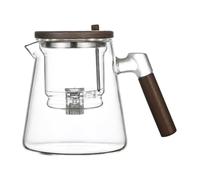 Enchantipot Teapot, press-Control Glass Teapot, capacità 750 ml, manico in legno, design di separazione dell'acqua del tè, struttura in vetro per brewing Loose Leaf Tea