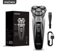 ENCHEN Blackstone Rasoio elettrico rotante 3D Tipo C Ricarica rapida con trimmer di precisione POP-UP e blocco di sicurezza