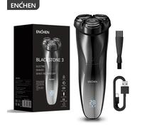ENCHEN Blackstone3 Rasoio elettrico rotante 3D impermeabile al 100% con trimmer di precisione POP-UP e ricarica rapida di tipo C